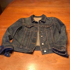 J Crew denim jeans jacket XS medium wash with some fading highlights